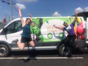Jumping for Joy at Veggie Van
