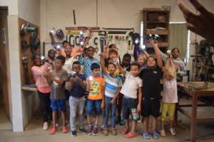 Pupils Celebrating After a Build-It Workshop