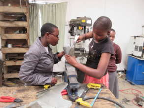 Students working on their project.
