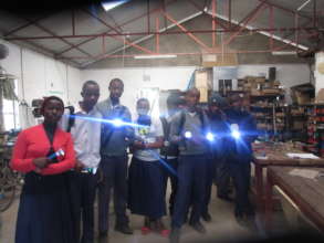Students showing off their LED learnings