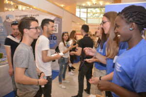 Students at Work and Study Fair in Tirana