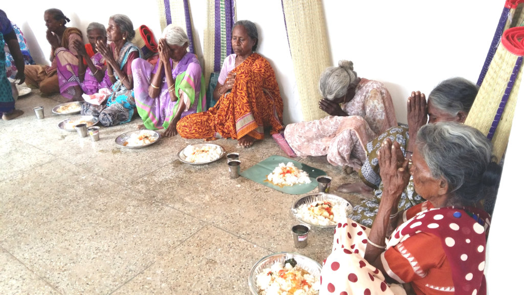 Provision of food to starving neglected elders