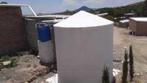 Finished rainwater system in La Norita