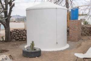 A finished rainwater cistern in San Luis de la Paz