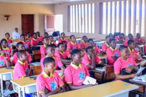 Girls from the Surulere school learn about SGBV