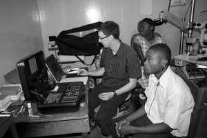 Team Canada performing hearing testing