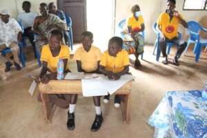 Arya (left), a member of her school's representati