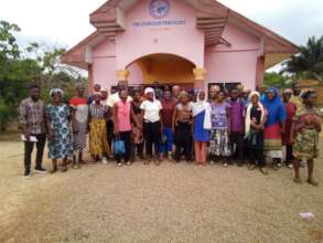 The women attending the rice farming training