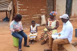 Adwoa and her mother being interviewed