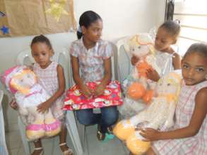 Triplets first Christmas party in the program