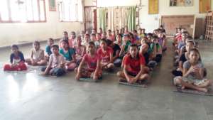 Tribal Girls Attending a Health Awareness Class