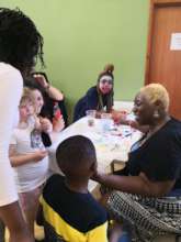 Children having face painting at our bouncy castle