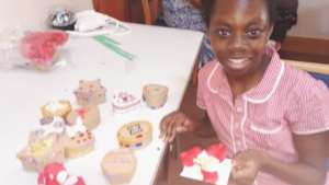 Children making decoration