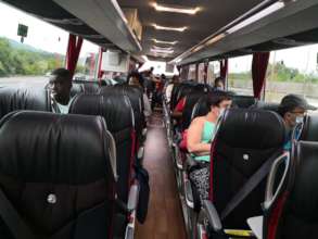 On the coach travelling with Destiny Children