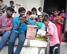 Raju going through a book