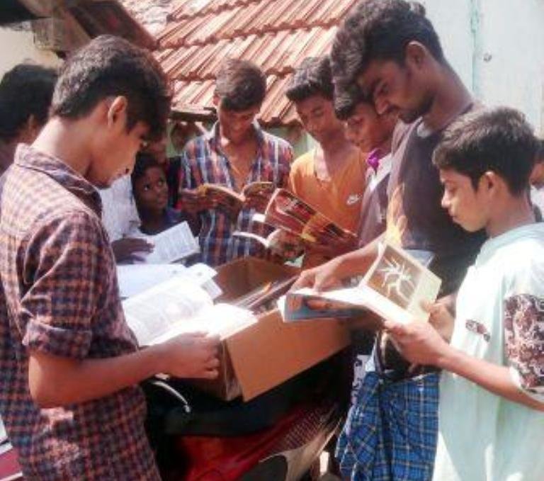 Mobile Library for slum children in Trichy, India