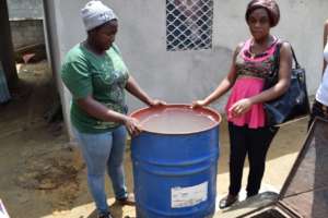 drum with water from the well