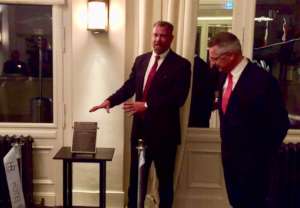 Plaque Unveiled before assembled group