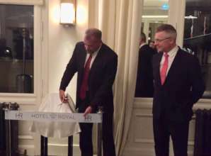 Ribbon cutting ceremony with HR GM Laurent Roussin