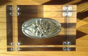 Brass doorknob gift showing the Edelweiss flower
