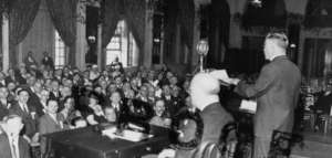 Historic photo of July 1938 Evian Conf. attendees