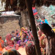 Women gathered at a training session