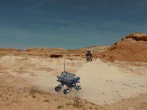 Search for microplastics in a Mars Simulation camp