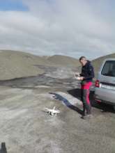 Mike flying the drone in  Icelandic landscapes