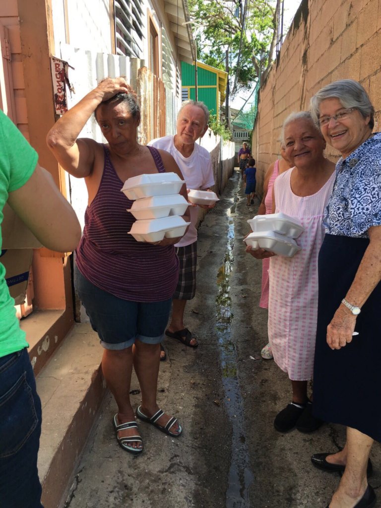 Delivering hot meals to the elderly