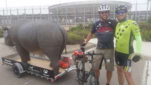 Dr. James and Matt with Rhino Model for cycling