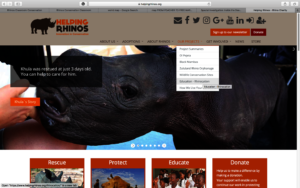 Home page of Helping Rhinos