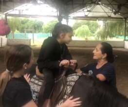 Horse-assisted therapy session in Argentina