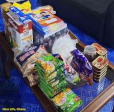 Food supplies for a student at New Life, Ghana