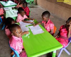 New tables at New Life's school, Ghana