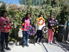 Pom pom wreaths