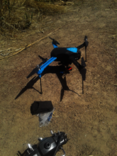 Drone collecting data in AGILE farm