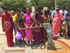 Pumping fresh clean water from new well