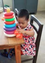 Upuni in her new classrrom