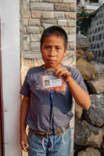 Elias with his education card