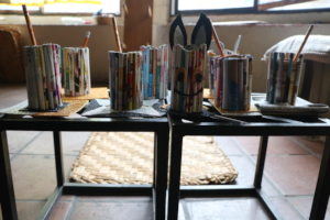 The final result of our recycled pen holders!