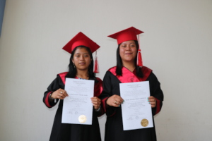 Julissa and Concepcion with their diplomas