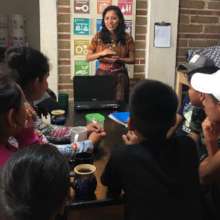 Chonita lead a discussion on respect and honesty