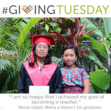 Maria Isabel with her sister, our student Lourdes