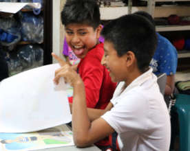 Manuel and Pedro love our Reading Pyramid game