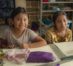 Damariz and Dolores at our art workshop