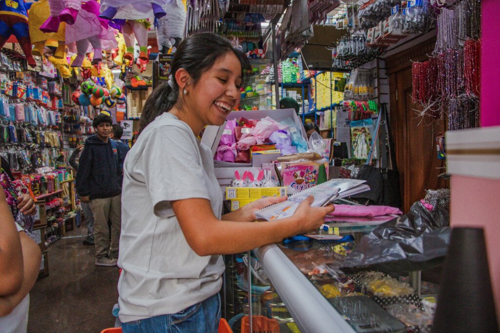 Adasa student purchasing school supplies