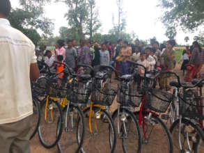 Waiting for their bicycle