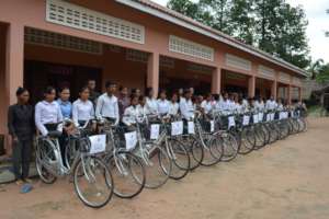 Students With Their Bicycles During Delivery