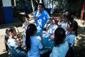 Kids learning how to brush