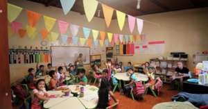 Getting ready for arts & crafts time in 2nd grade!